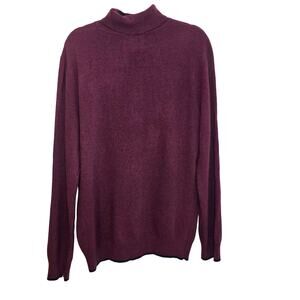 NWT Paul Costelloe Black Label Wool Cashmere Sweater Size XL Burgundy TurtleNeck